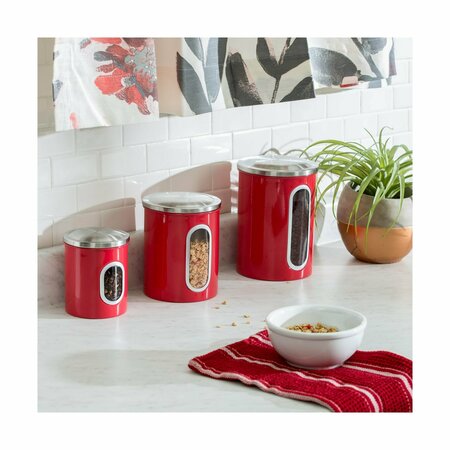 HONEY CAN DO INTL INC 3Pk Red Stor Canisters KCH-03011
